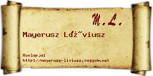 Mayerusz Líviusz névjegykártya